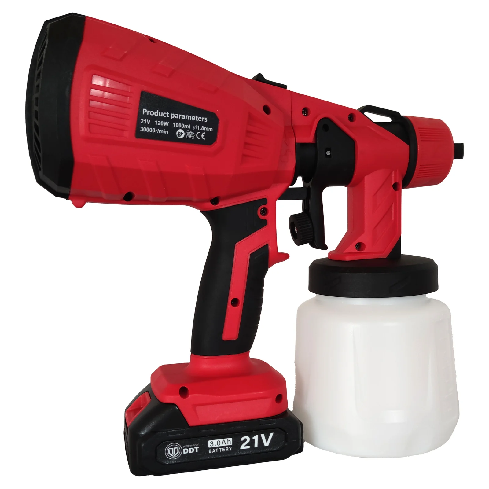 Pistol electric de vopsit DDT cu 2 acumulatori,1000 ml, 210 V [4]