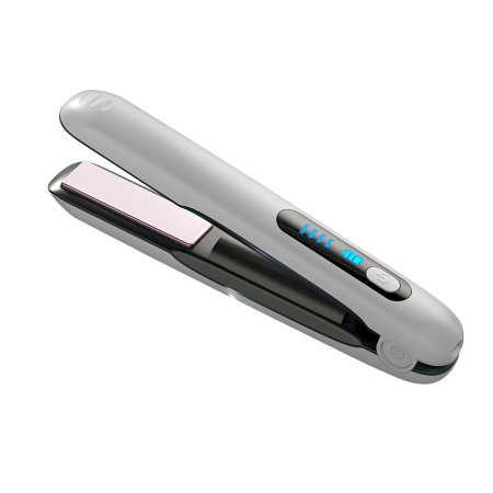 Îngrijire personală și cosmetice - Placa de Par fara Fir, Flippy, Adaptor Tip C, 4 Trepte de Temperatura, Tensiune 5V, Capacitate Baterie 5000 mAh, Indreptat, Ondulat, 23.5x3.3x4.5 cm, Alb