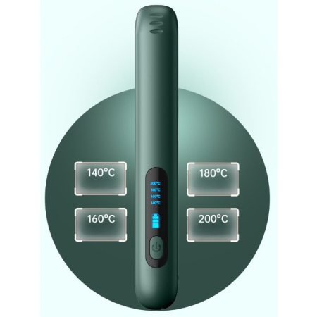 Placa de Par fara Fir, Flippy, Adaptor Tip C, 4 Trepte de Temperatura, Tensiune 5V, Capacitate Baterie 5000 mAh, Indreptat, Ondulat, 23.5x3.3x4.5 cm, Verde [3]