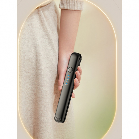 Placa de Par fara Fir, Flippy, Adaptor Tip C, Tensiune 5V, Capacitate Baterie 3000 mAh, Indreptat, Ondulat, 4 Trepte de Temperatura, 21.8 x 3.1 x 3.4.1 cm, Negru [4]