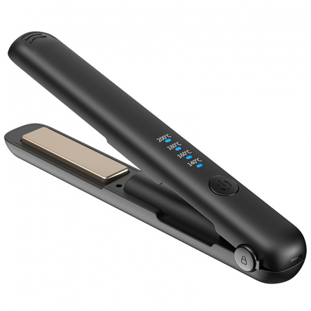 Placa de Par fara Fir, Flippy, Adaptor Tip C, Tensiune 5V, Capacitate Baterie 3000 mAh, Indreptat, Ondulat, 4 Trepte de Temperatura, 21.8 x 3.1 x 3.4.1 cm, Negru [10]