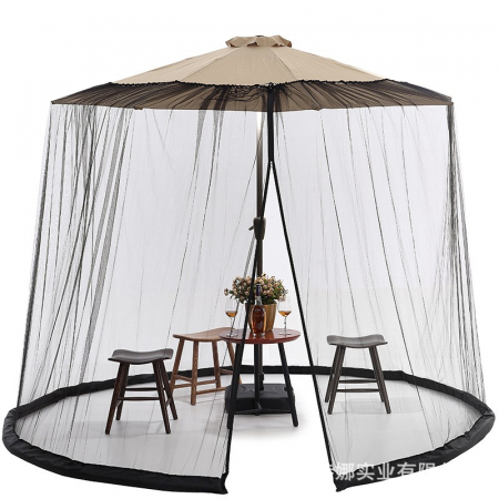 Gradina - Plasa anti-tantari si insecte Flippy, pentru umbrela de soare, inaltime 2.4 m, diametru 3.8 metri, circumferinta negru