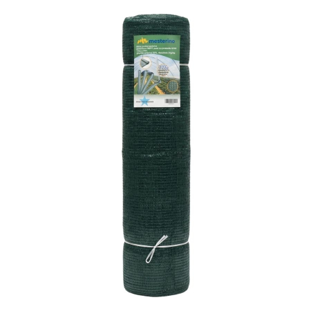 Gradina - Plasa pentru umbrire, polietilena HDPE pura, MESTERINO 50125050, 12 m X 50 m, grad de umbrire 50%, densitate 50g/mp, verde inchis, protectie UV/IR