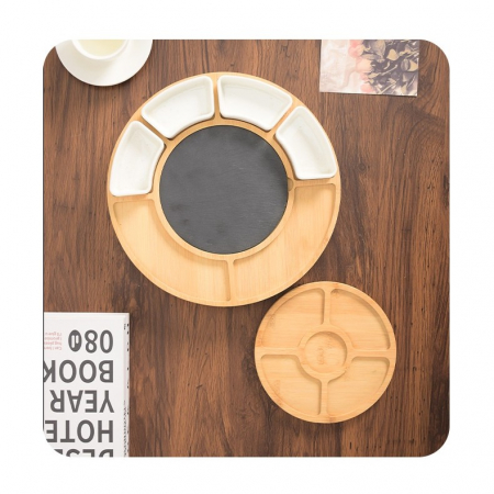 Platou Festiv, Flippy, din Lemn, pentru Branzeturi si Aperitive, 18 Piese, Maro [1]