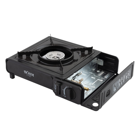 Plita cu un arzator pe gaz Camping BoHM BG-K-001+L, GPL, 2.3 kW, Racord metalic extern pentru furtun de gaz [3]