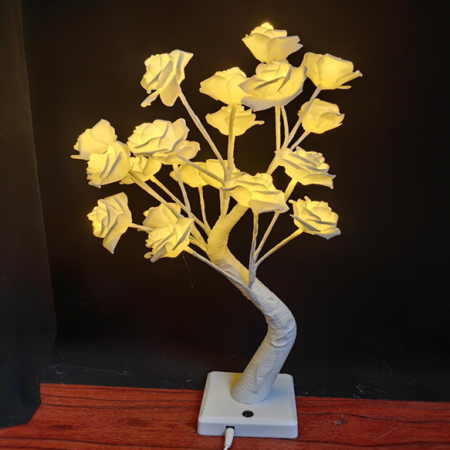Brazi de Craciun - Pomisor decorativ sarbatori, iluminat 24 LED alb cald, 50 cm