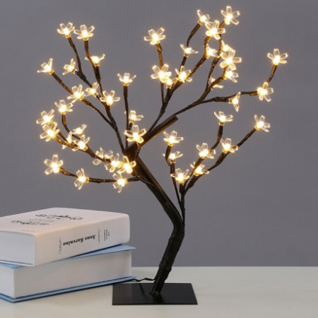 Brazi de Craciun - Pomisor decorativ sarbatori, iluminat 36 LED alb cald, 40 cm
