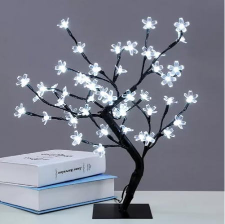 Brazi de Craciun - Pomisor decorativ sarbatori, iluminat 36 LED alb rece, 40 cm