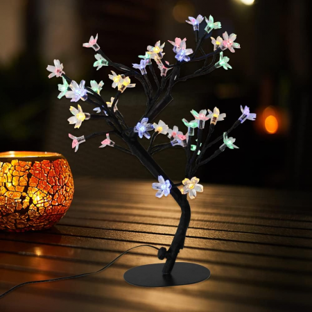 Brazi de Craciun - Pomisor decorativ sarbatori, iluminat 36 LED multicolor, 40 cm