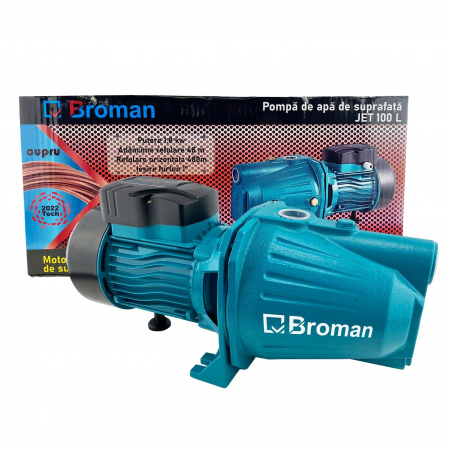Deteriorat ! pompa apa Broman Jet100, fonta, 1800 W, 60L/min, refulare 48m, aspiratie 9m [1]
