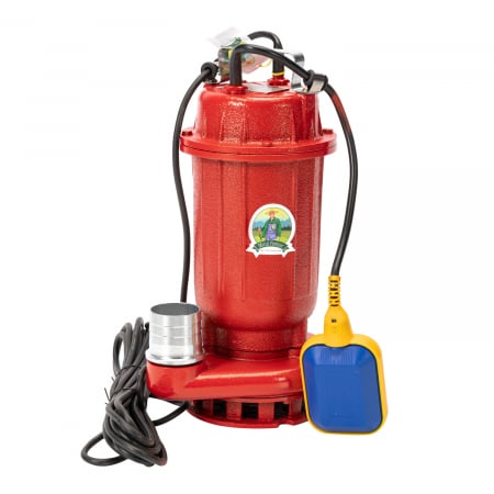 Pompe apa menajera cu si fara tocator - Pompa de apa murdara din fonta, rosie WQD cu plutitor 1.1 Kw, 2800 rpm, 16m 250 l/min