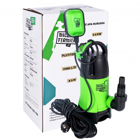 Pompe, motopompe, sisteme de irigat si stropit - Pompa apa murdara cu plutitor, 900 W, 17200 l/h, 8.5 m