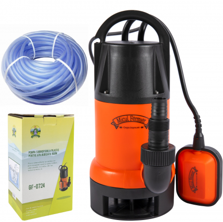 Pompe, motopompe, sisteme de irigat si stropit - Pompa apa MURDARA din plastic pentru hazna, 900W Micul Fermier + Furtun siliconat 1" 50m