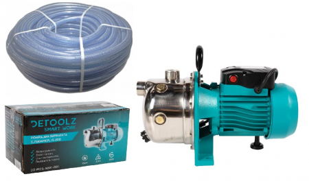 Pompe, motopompe, sisteme de irigat si stropit - Pompa apa suprafata Detoolz 0,75kW JS 100SS, aspiratie 9 m, refulare 45 m, 3.3 mc/h +