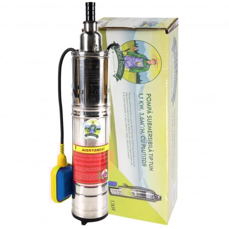 Pompe submersibile - Pompa de apa submersibila cu plutitor GF-0706-S001-G02, 1.1kw 3.6mc/h, 2850 rpm, inaltime refulare 80 m