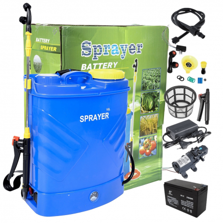 Pompe de stropit cu acumulator - Pompa de stropit cu acumulator Sprayer 16 L, 12 V, 6 bari, Complet accesorizata