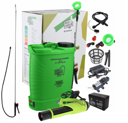 Pompe de stropit cu acumulator - Pompa de stropit cu acumulator Micul Fermier 18 L, 12 V, 2.3 MPA + Atomizor portabil 80 W + Lance extensibila 2.8m
