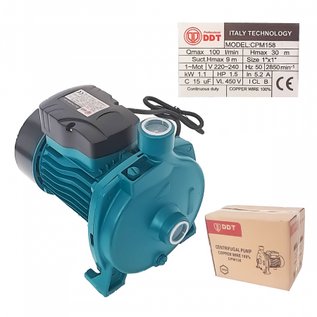 Pompa de suprafata, DDT PROFESSIONAL, CPM158, 1100 W, 2400 l/h, aspiratie 9 m, refulare 35 m [4]