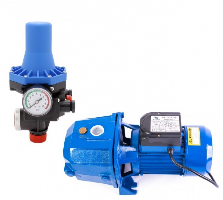 Pompe, motopompe, sisteme de irigat si stropit - Pompa de suprafata pentru apa curata JET de adancime DP-550, 750 W, aspiratie 9 m, refulare 40 m + Prescontrol automat EPC-3