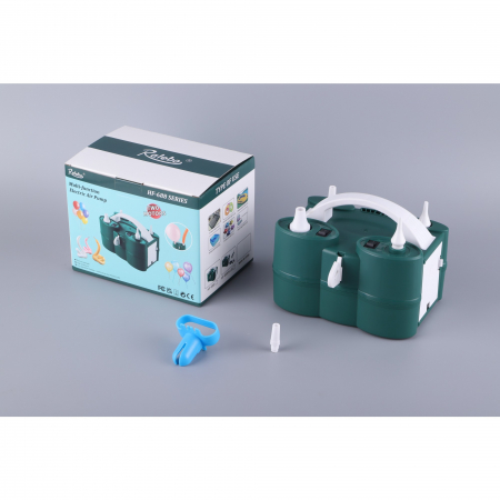 Articole petrecere - Lichidare Pompa Electrica de Umflat Baloane, Flippy, cu Doua Iesiri, 220V, Putere 600W, Accesorii petrecere, Verde