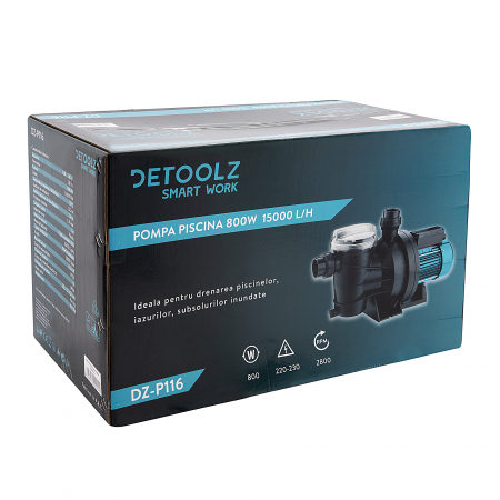 Pompa piscina Detoolz 800W 15000l/ora, refulare 13.5 m [3]