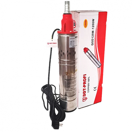Pompe submersibile - Pompa submersibila, Bobinaj 100% cupru, DDT-PROFI, QGD120-1.2 , 1.2 kW, Inox+Fonta, 3 m³/h, 120 m