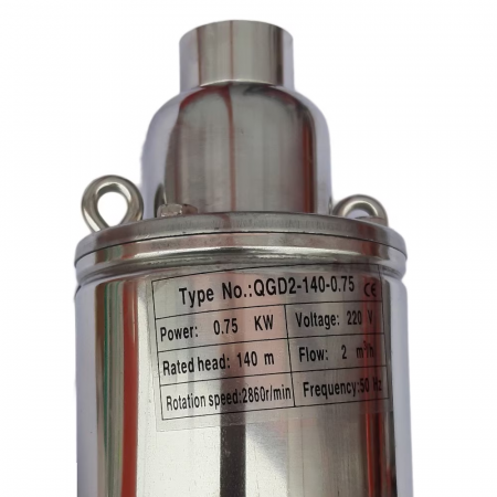 Pompa submersibila cu ulei, QGD2-140-0.75, 750 W, 140 m inaltime, 2 mc/h, 1" [1]
