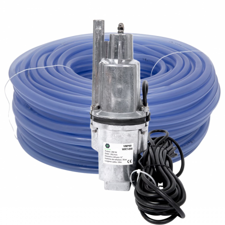 Pompe submersibile - Pompa submersibila din inox VMP, 280 W, 70 m inaltime, 1.8 mc/h + Furtun siliconat 1/2" 100 m