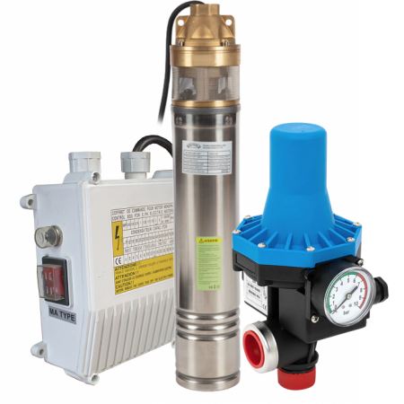 Pompa submersibila Micul Fermier, 2000 W, 100 m inaltime, 3 mc/h, 1" + Prescontrol automat EPC-3 [0]