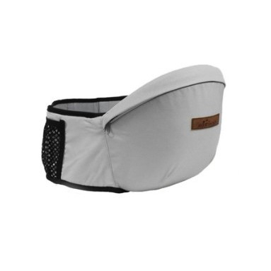 Jucarii, Copii & Bebe - Port-Bebe Ergonomic Ajustabil cu Scaun, 3 Pozitii, Bumbac Respirabil, pentru Copii 0-3 Ani, 20 kg Maxim, 25 x 22 x 18 cm, Gri