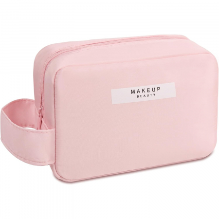 Ingrijire personala si Cosmetice - Portfard, Flippy, cu Maner, Material Impermeabil, pentru Cosmetice, 16 x 11 x 7 cm, Roz