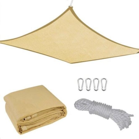 Gradina - Prelata de soare/ Copertina de tip parasolar, patrata, 4x6 m, galbena, toolsy