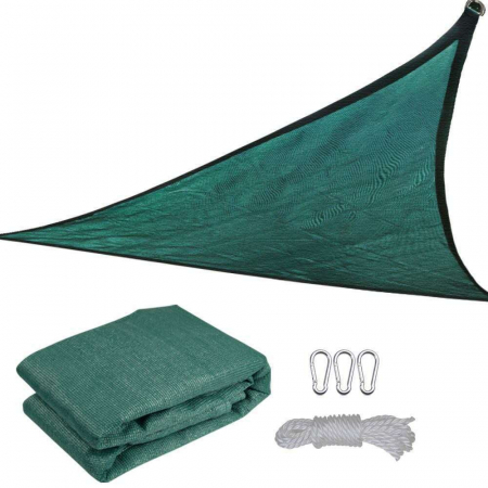 Gradina - Prelata de soare/ Copertina de tip parasolar, triunghiulara, 3x3x3 m, verde