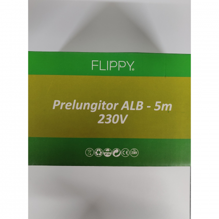 Prelungitor, Flippy, cauciuc, 220 volti, 5 metri, fir alb [2]