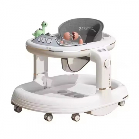 Premergatoare - Premergator 4in1, Flippy, Antemergator, Balansoar, Scaun de Masa, Functie Muzicala, din ABS, Roti Universale, Inaltime Reglabila, Sistem Antirasturnare, Greutate Portanta 25 kg, +6 Luni, Alb