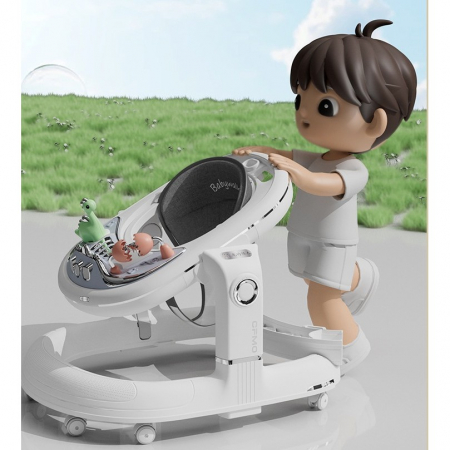 BF-Premergator 4in1, Flippy, Antemergator, Balansoar, Scaun de Masa, Functie Muzicala, din ABS, Roti Universale, Inaltime Reglabila, Sistem Antirasturnare, Greutate Portanta 25 kg, +6 Luni, Alb [1]