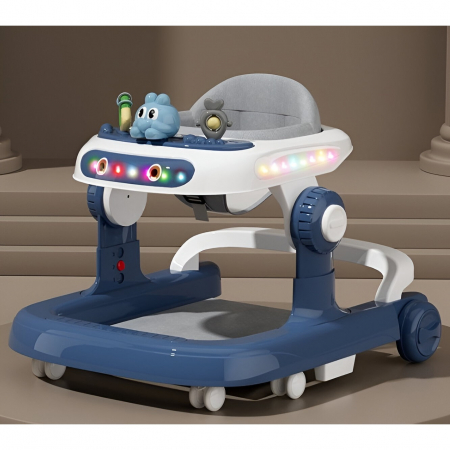 BF-Premergator Multifunctional cu Roti Flippy, Model Iepuras, Inaltime Ajustabila, Tavita, Muzica, Lumini, 66x59x41 cm, Albastru [1]