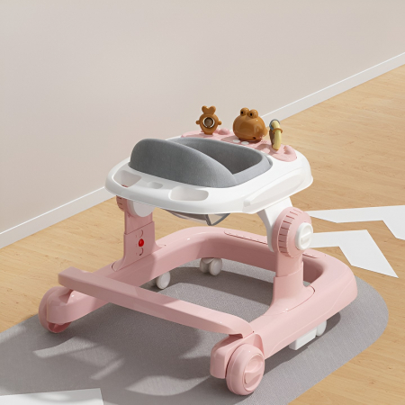 Lichidare Premergator Multifunctional cu Roti Flippy, Model Iepuras, Inaltime Ajustabila, Tavita, Muzica, Lumini, 66x59x41 cm, Roz [10]