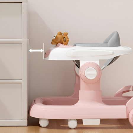 Lichidare Premergator Multifunctional cu Roti Flippy, Model Iepuras, Inaltime Ajustabila, Tavita, Muzica, Lumini, 66x59x41 cm, Roz [4]