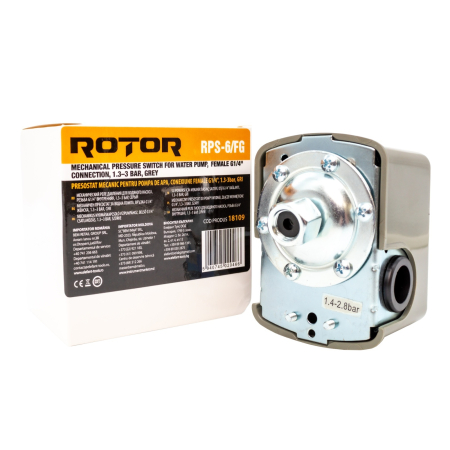 Hidrofoare - Presostat mecanic pentru pompa de apa ROTOR RPS-6/FG filet interior: G1/4", 1.3-3 bar