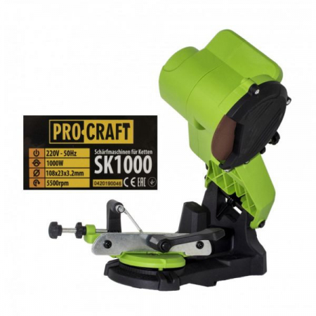 Consumabile, piese si accesorii - Procraft SK1000, Aparat de ascutit lant drujba , 850 W, panza 105 mm, 5000 rotatii/minut