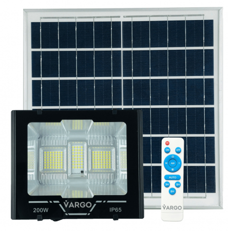 Pentru Casa si Camping - Proiector cu panou solar si telecomanda 200 W 6500 K V-11792 VARGO