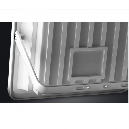 Proiector LED cu Panou Solar Flippy, Senzor de lumina Waterproof, 100W, 23x18 cm, suport U inclus, panou afisaj nivel baterie, telecomanda, 220V, Design Modern, Alb [6]