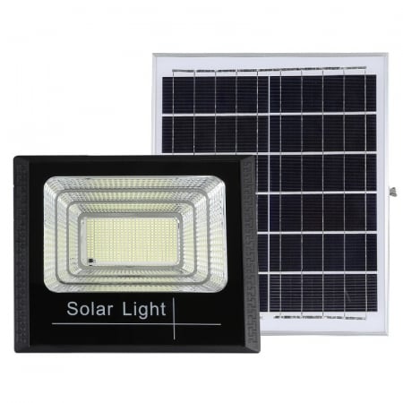 Proiector LED SMD 300W cu incarcare solara Flippy, panou solar, cu telecomanda, suport prindere, material ABS, 15AH, 400 LED-uri, temperatura culoare 6500k, 32x26x9 cm, negru [5]