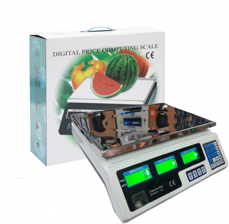 Pentru Casa si Camping - Cantar electronic Wertcraft digital, 40 kg, functii multiple, display led, platan inox