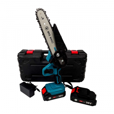 Mini fierastrau Taiga, 2 acumulatori, 36V, 8Ah, rezervor ulei, sistem ungere lant, lama 20 cm [0]