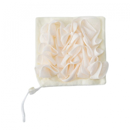 Pentru Casa si Camping - Prosop de Baie, Flippy, 2in1, cu Burete din Plasa, 17 x 17 cm, Bej