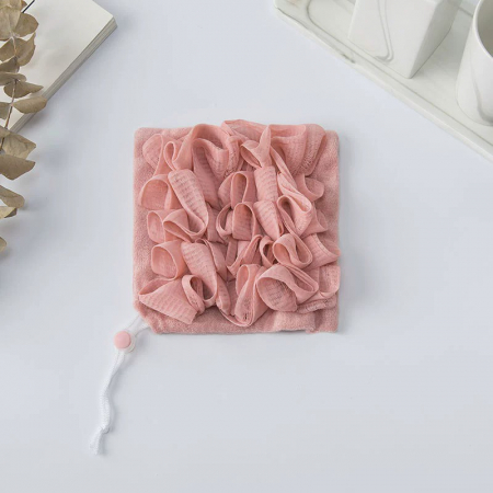 Prosop de Baie, Flippy, 2in1, cu Burete din Plasa, 17 x 17 cm, Roz [3]