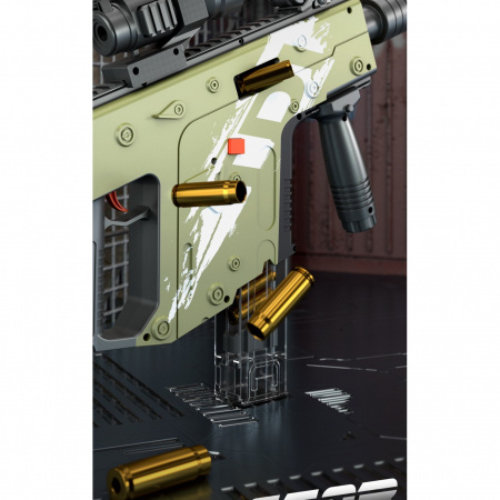 Pusca de Jucarie Cameleon Ultrarealista, Flippy, cu Luneta, 20 de Proiectile din Spuma Moale, 10 Cartuse, 80 cm, 8 ani+, Verde [6]