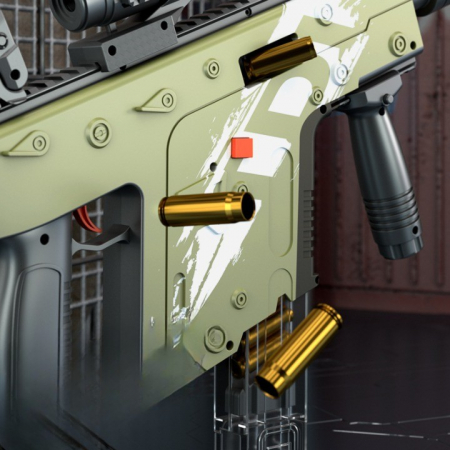 Pusca de Jucarie Cameleon Ultrarealista, Flippy, cu Luneta, 20 de Proiectile din Spuma Moale, 10 Cartuse, 80 cm, 8 ani+, Verde [4]